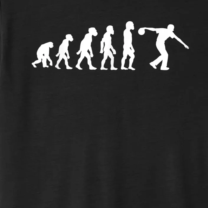 Funny Human Bowling Evolution Pin Ball Bowler Player ChromaSoft Performance T-Shirt