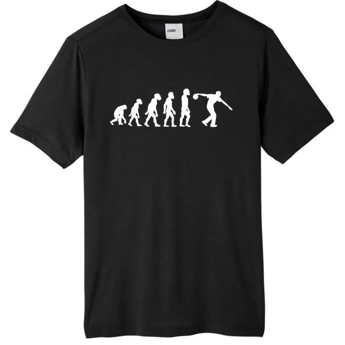 Funny Human Bowling Evolution Pin Ball Bowler Player ChromaSoft Performance T-Shirt