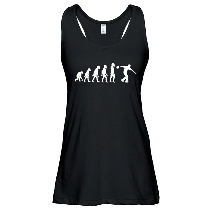 Funny Human Bowling Evolution Pin Ball Bowler Player Ladies Essential Flowy Tank