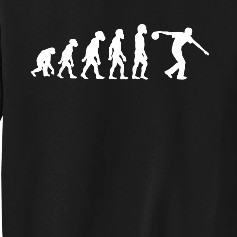 Funny Human Bowling Evolution Pin Ball Bowler Player Tall Sweatshirt