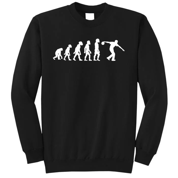 Funny Human Bowling Evolution Pin Ball Bowler Player Tall Sweatshirt