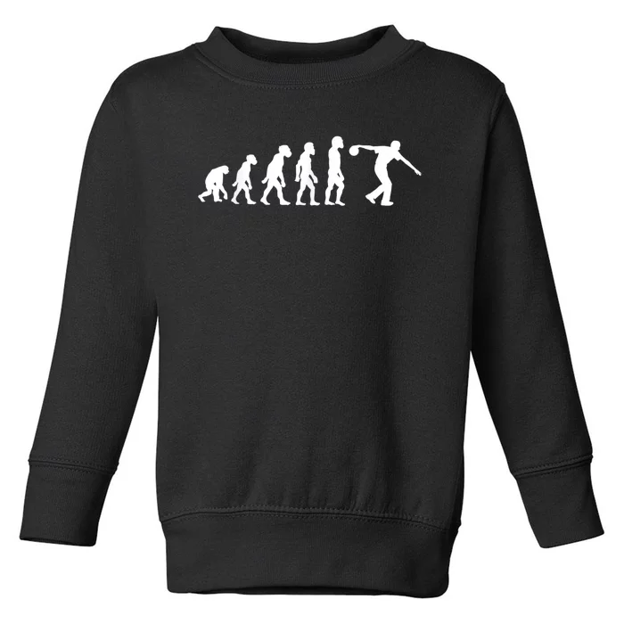 Funny Human Bowling Evolution Pin Ball Bowler Player Toddler Sweatshirt