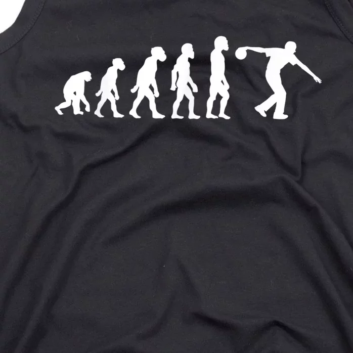 Funny Human Bowling Evolution Pin Ball Bowler Player Tank Top