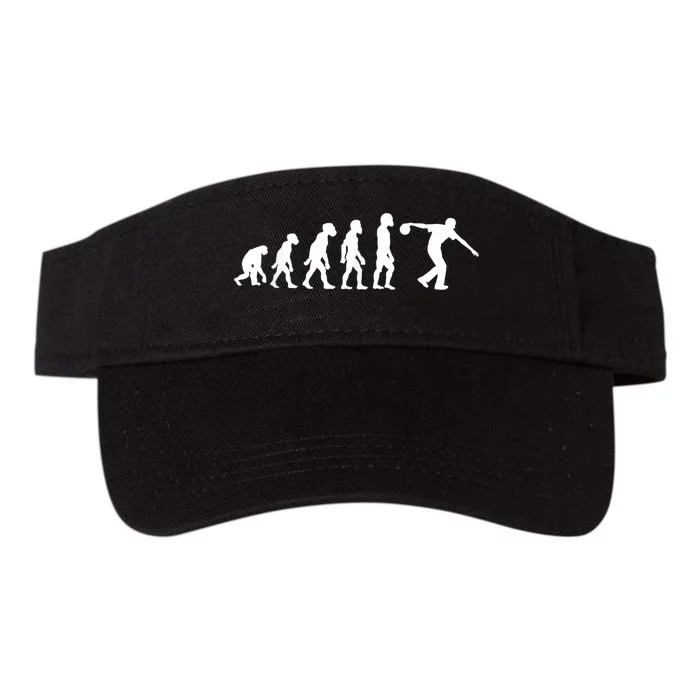 Funny Human Bowling Evolution Pin Ball Bowler Player Valucap Bio-Washed Visor