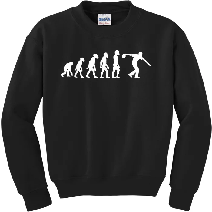 Funny Human Bowling Evolution Pin Ball Bowler Player Kids Sweatshirt