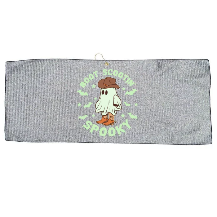 Funny Halloween Boot Scootin Spooky Cowboy Ghost Large Microfiber Waffle Golf Towel