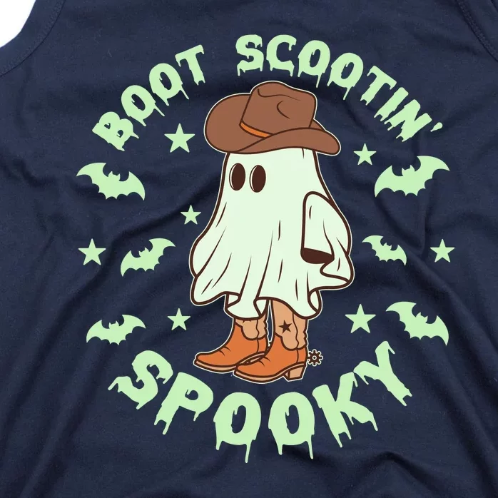 Funny Halloween Boot Scootin Spooky Cowboy Ghost Tank Top