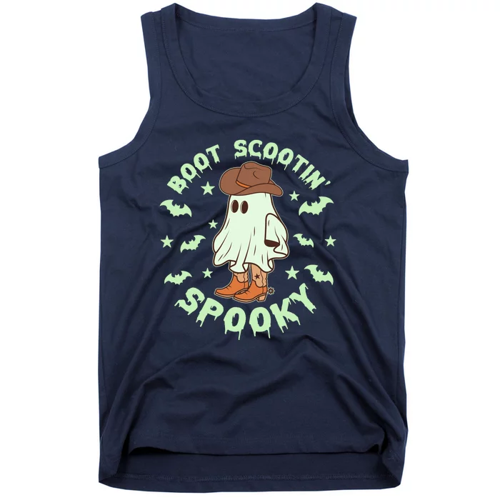 Funny Halloween Boot Scootin Spooky Cowboy Ghost Tank Top