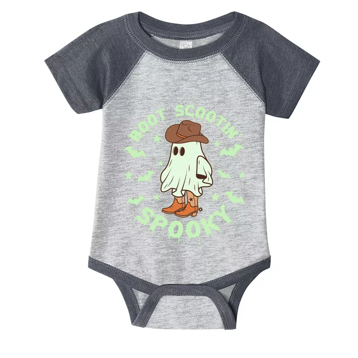 Funny Halloween Boot Scootin Spooky Cowboy Ghost Infant Baby Jersey Bodysuit