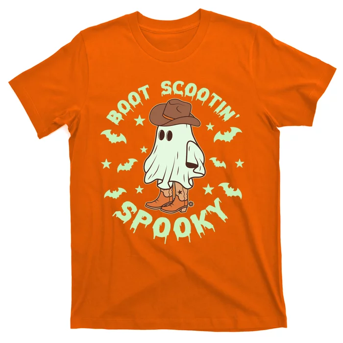 Funny Halloween Boot Scootin Spooky Cowboy Ghost T-Shirt