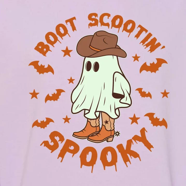 Funny Halloween Boot Scootin Spooky Cowboy Ghost Garment-Dyed Sweatshirt