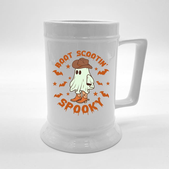 Funny Halloween Boot Scootin Spooky Cowboy Ghost Front & Back Beer Stein