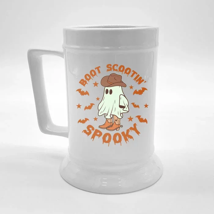 Funny Halloween Boot Scootin Spooky Cowboy Ghost Front & Back Beer Stein