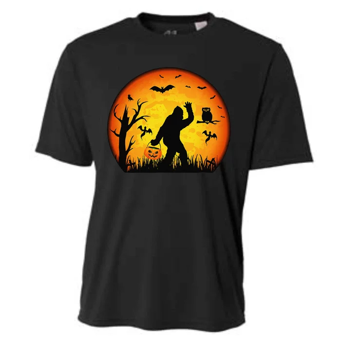 Funny Halloween Bigfoot Halloween Costume Bigfoot Pumpkin Cooling Performance Crew T-Shirt