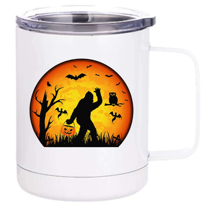 Funny Halloween Bigfoot Halloween Costume Bigfoot Pumpkin Front & Back 12oz Stainless Steel Tumbler Cup