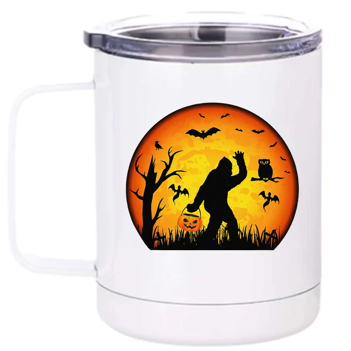 Funny Halloween Bigfoot Halloween Costume Bigfoot Pumpkin Front & Back 12oz Stainless Steel Tumbler Cup