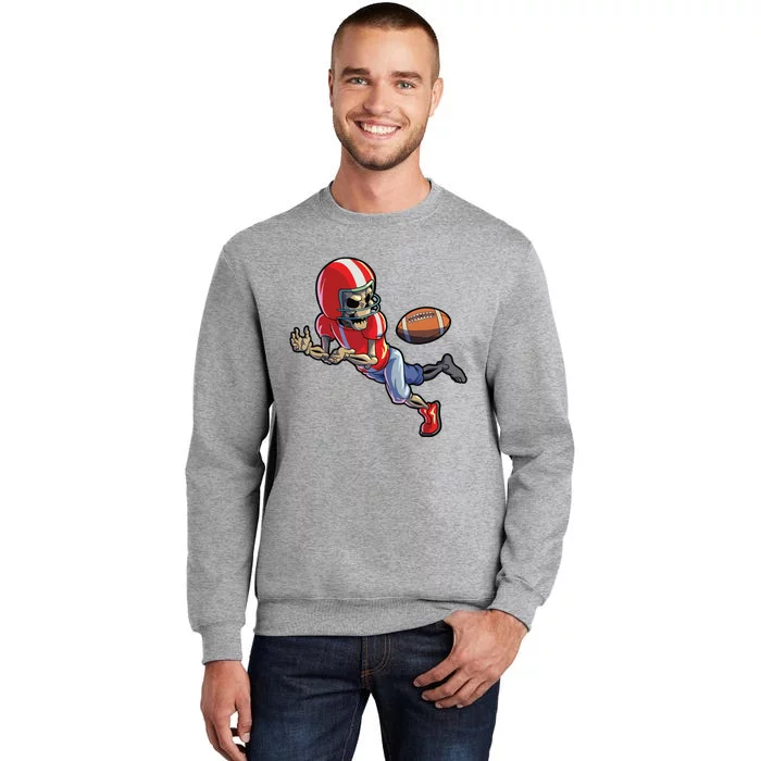 Football Halloween Boy Skeleton Halloween Tall Sweatshirt