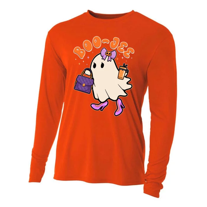 Funny Halloween BooJee Bougie Ghost Girl Cooling Performance Long Sleeve Crew