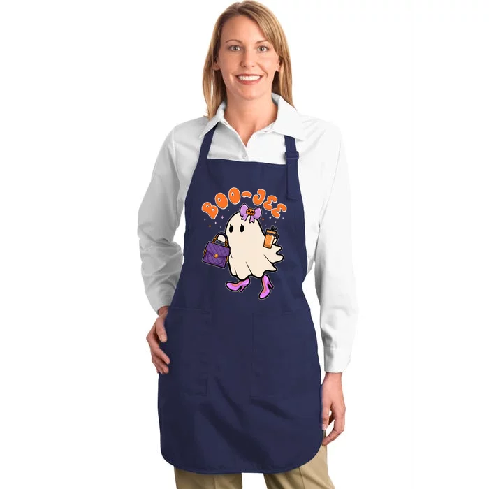 Funny Halloween BooJee Bougie Ghost Girl Full-Length Apron With Pocket