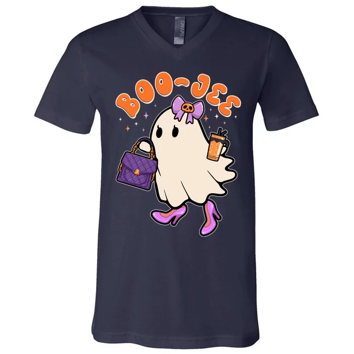 Funny Halloween BooJee Bougie Ghost Girl V-Neck T-Shirt