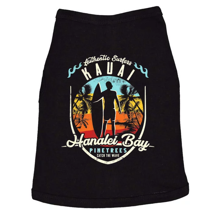 Funny Hanalei Bay Beach Surfing Kauai Surf Vintage Doggie Tank