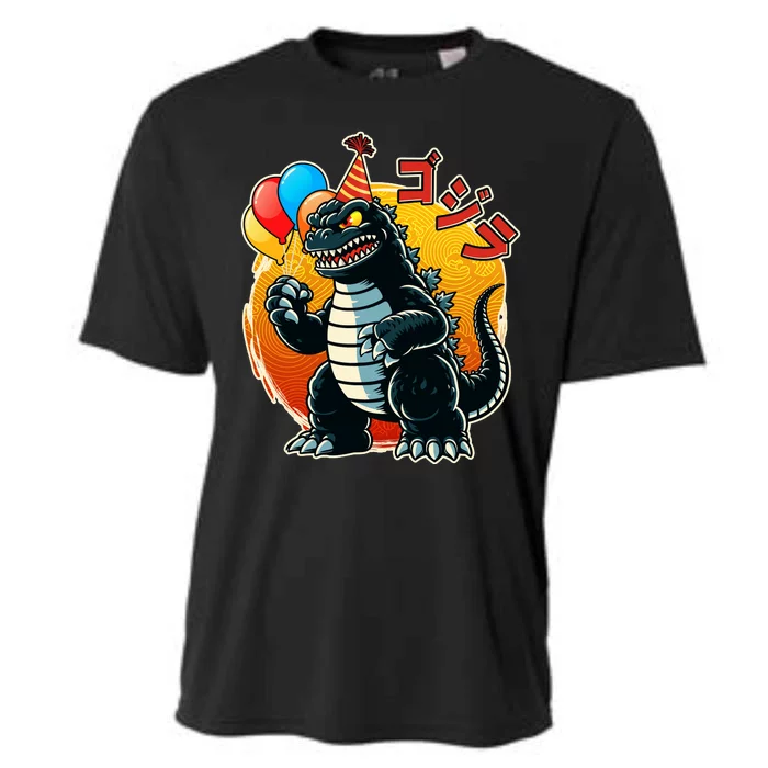 Funny Happy Birthday Japanese Kaiju Monster Cooling Performance Crew T-Shirt