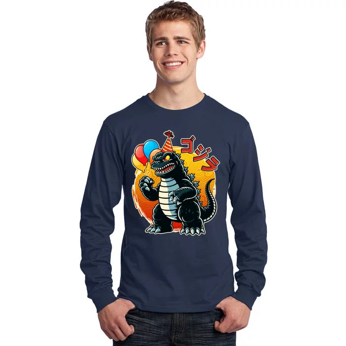 Funny Happy Birthday Japanese Kaiju Monster Tall Long Sleeve T-Shirt