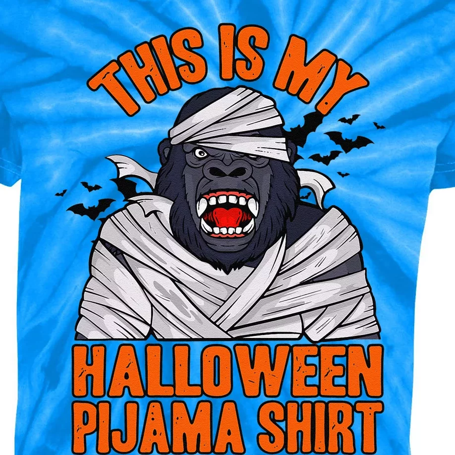 Funny Halloween Bigfoot Mummy This Is My Halloween Pijama Kids Tie-Dye T-Shirt