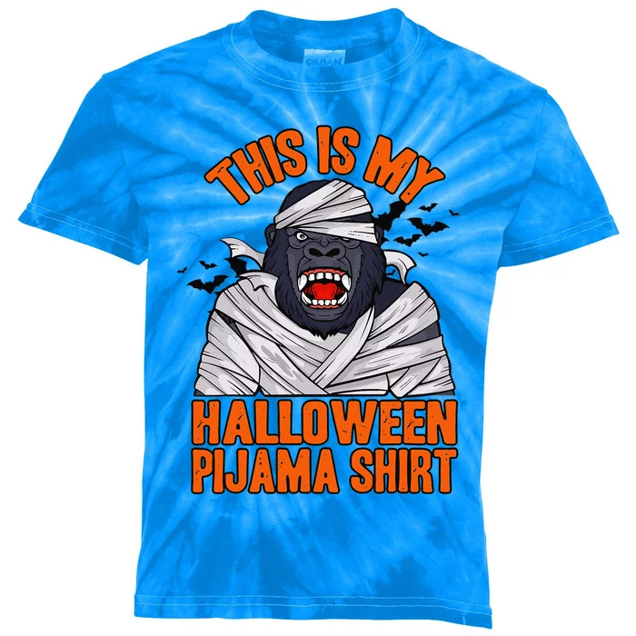 Funny Halloween Bigfoot Mummy This Is My Halloween Pijama Kids Tie-Dye T-Shirt