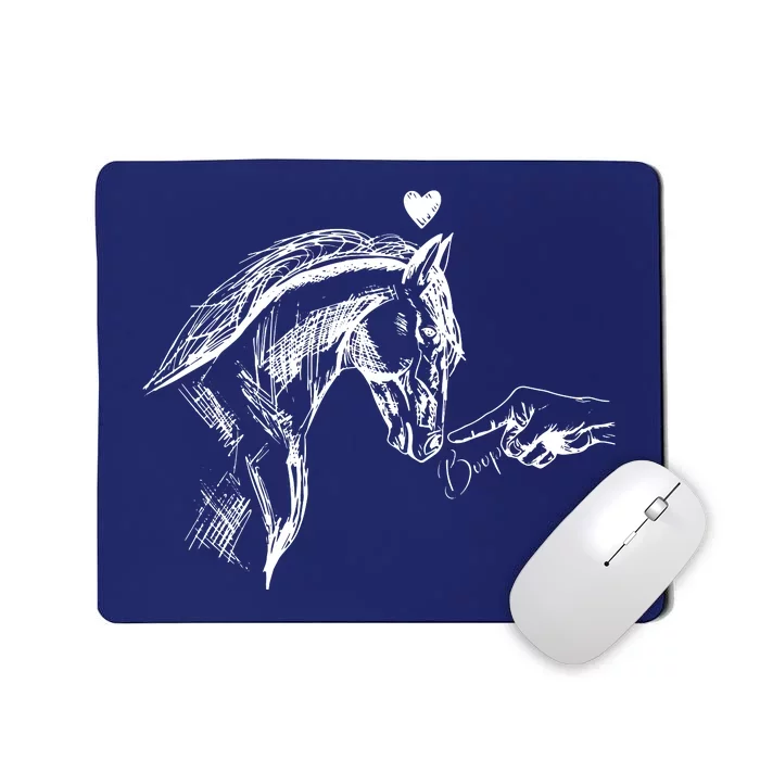 Funny Hand Boop On A HorseS Nose Funny Horse Lover Long Sleeve Mousepad