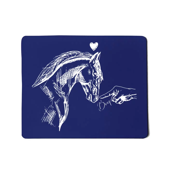 Funny Hand Boop On A HorseS Nose Funny Horse Lover Long Sleeve Mousepad