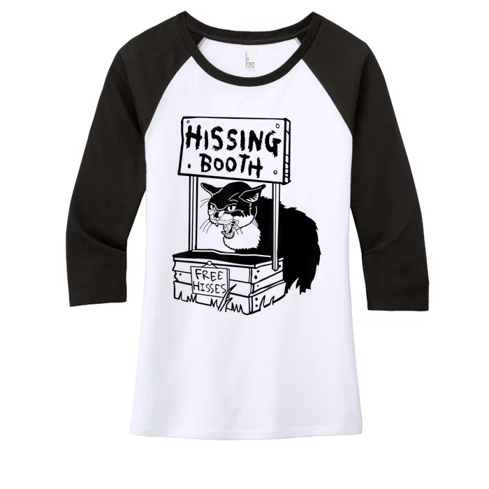 Funny Hissing Booth Kitten Kitty Cat Furmom Furdad Women's Tri-Blend 3/4-Sleeve Raglan Shirt