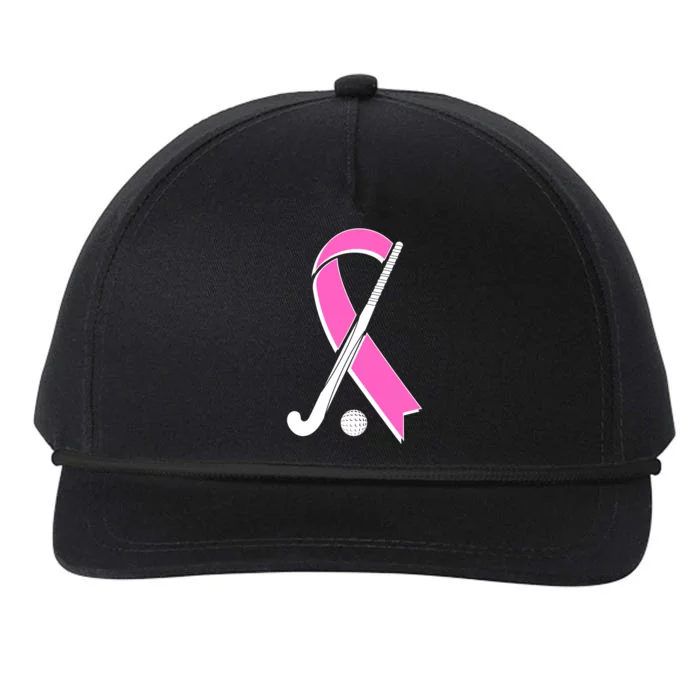 Field Hockey Breast Cancer Awareness Ribbon Snapback Five-Panel Rope Hat