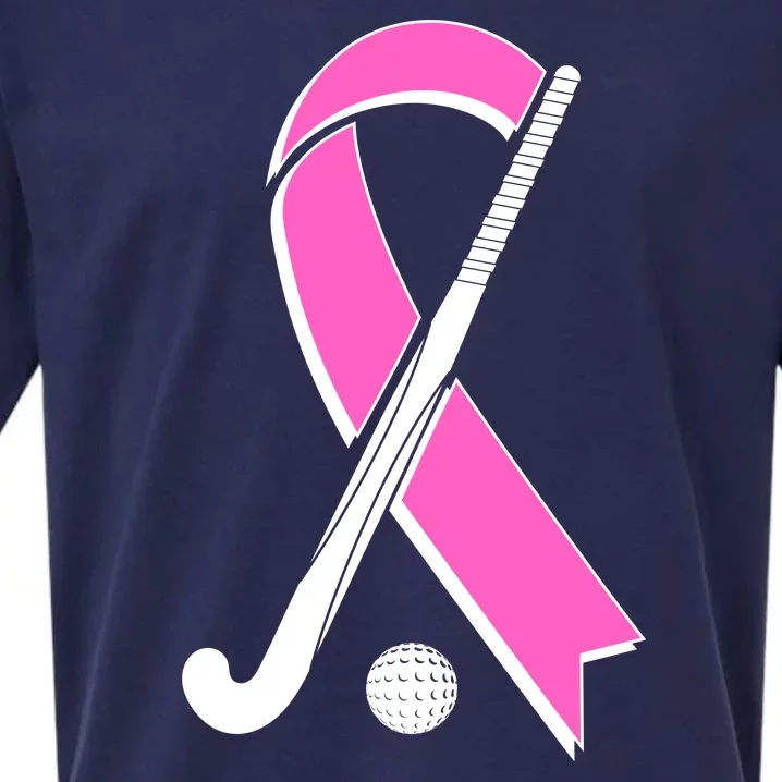 Field Hockey Breast Cancer Awareness Ribbon Sueded Cloud Jersey T-Shirt