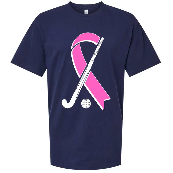 Field Hockey Breast Cancer Awareness Ribbon Sueded Cloud Jersey T-Shirt