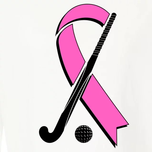 Field Hockey Breast Cancer Awareness Ribbon Cropped Pullover Crew