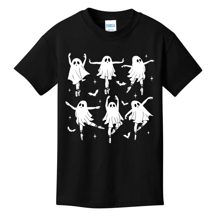 Funny Halloween Ballet Ghost Ballet Dancer Spooky Dance Teacher Gift Kids T-Shirt