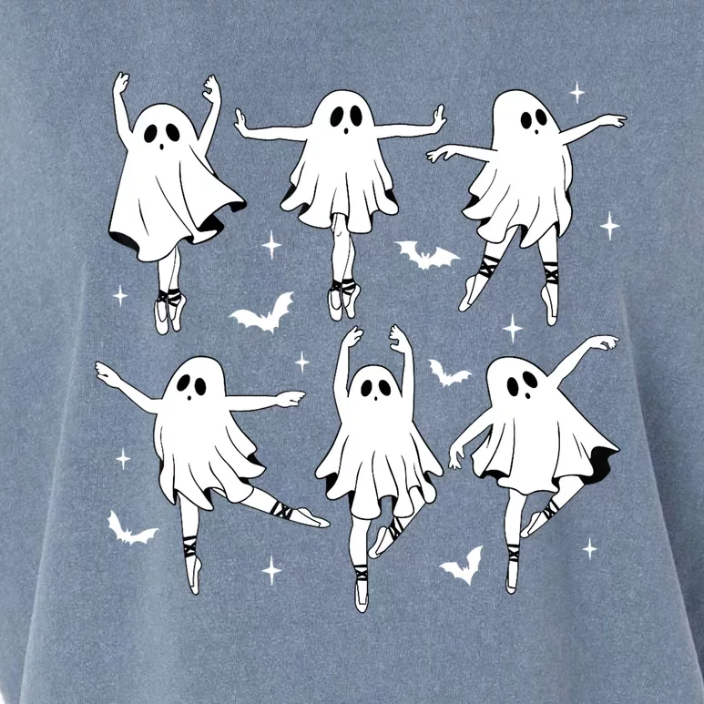 Funny Halloween Ballet Ghost Ballet Dancer Spooky Dance Teacher Gift Garment-Dyed Women's Muscle Tee