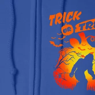 Funny Halloween Bigfoot Trick Or Treat Halloween Costume Full Zip Hoodie