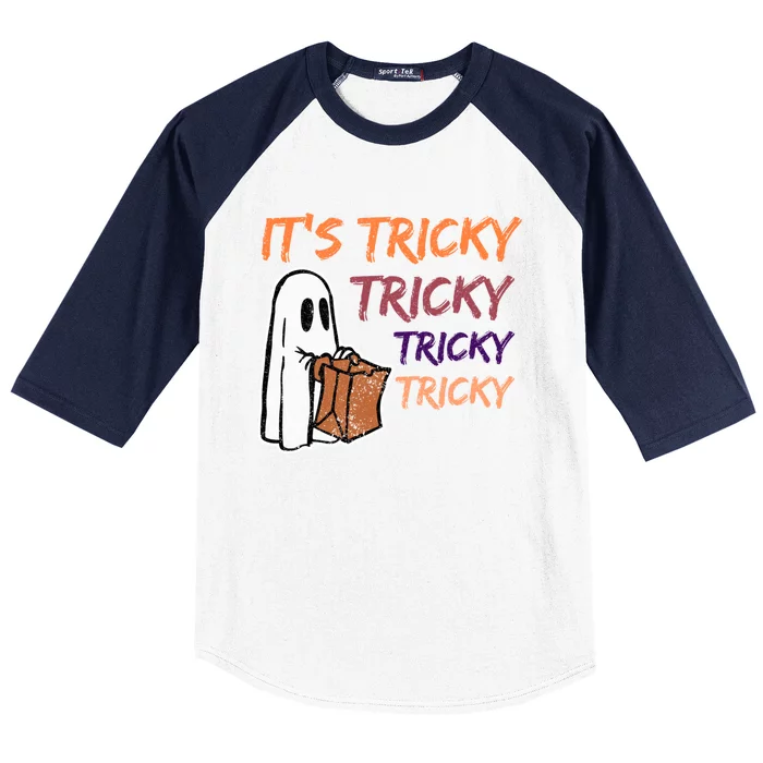 Funny Halloween Boo Its Tricky Tricky Tricky Baseball Sleeve Shirt