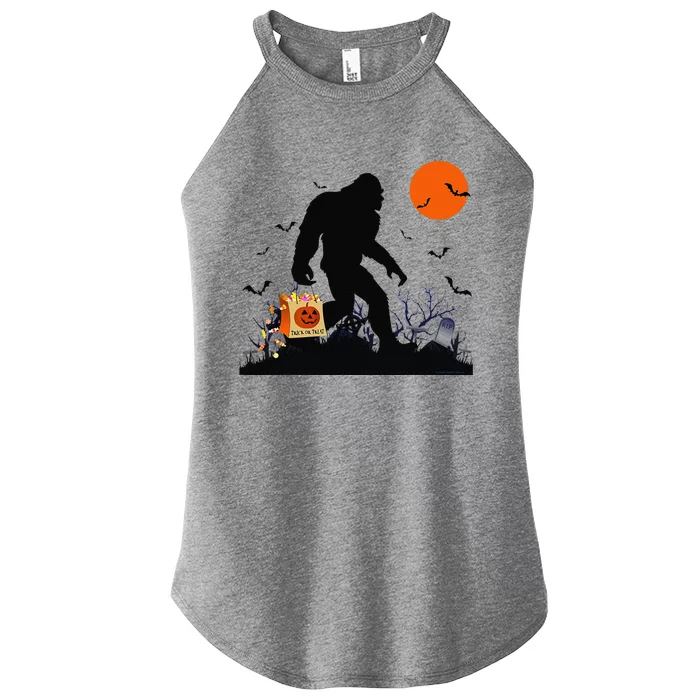 Funny Halloween Bigfoot Trick Or Treating Bigfoot Women’s Perfect Tri Rocker Tank