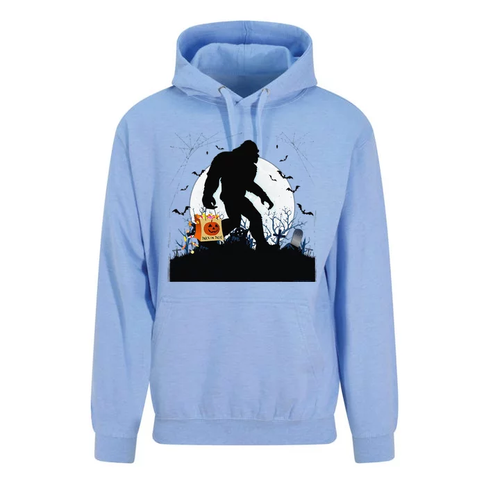 Funny Halloween Bigfoot Trick Or Treating Full Moon Bigfoot Gift Unisex Surf Hoodie