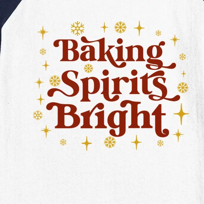 Funny Holiday Baker Baking Spirits Bright Christmas Gift Baseball Sleeve Shirt