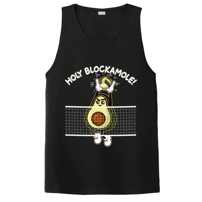 Funny Holy Blockamole Avocado Volleyball Performance Tank