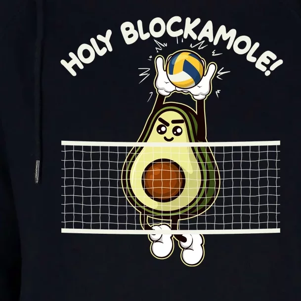 Funny Holy Blockamole Avocado Volleyball Womens Funnel Neck Pullover Hood