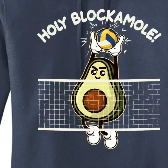 Funny Holy Blockamole Avocado Volleyball Women's Pullover Hoodie