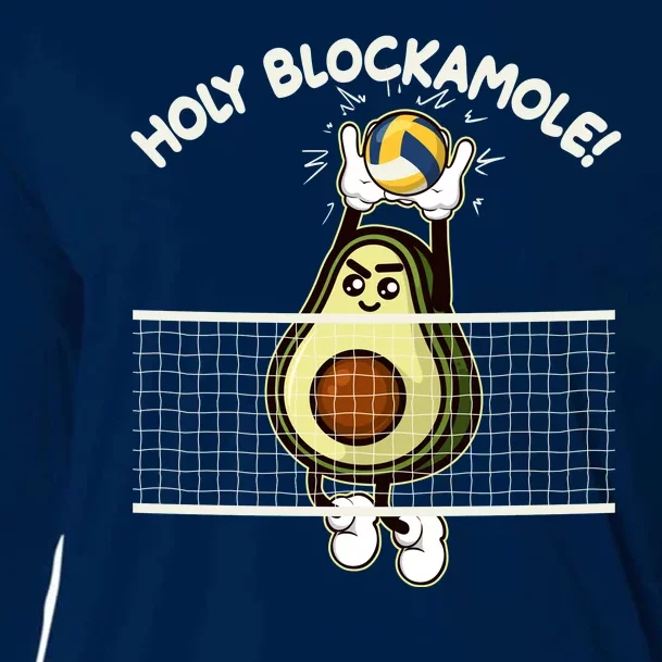 Funny Holy Blockamole Avocado Volleyball Cooling Performance Long Sleeve Crew