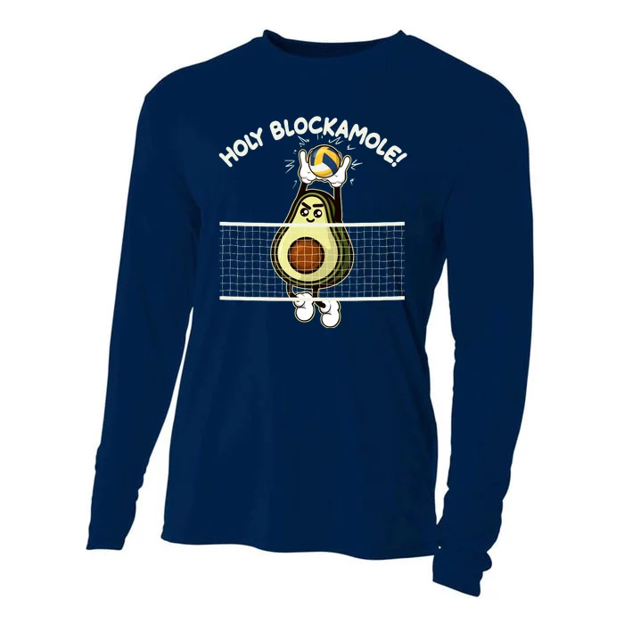 Funny Holy Blockamole Avocado Volleyball Cooling Performance Long Sleeve Crew