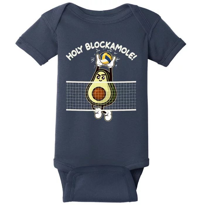 Funny Holy Blockamole Avocado Volleyball Baby Bodysuit