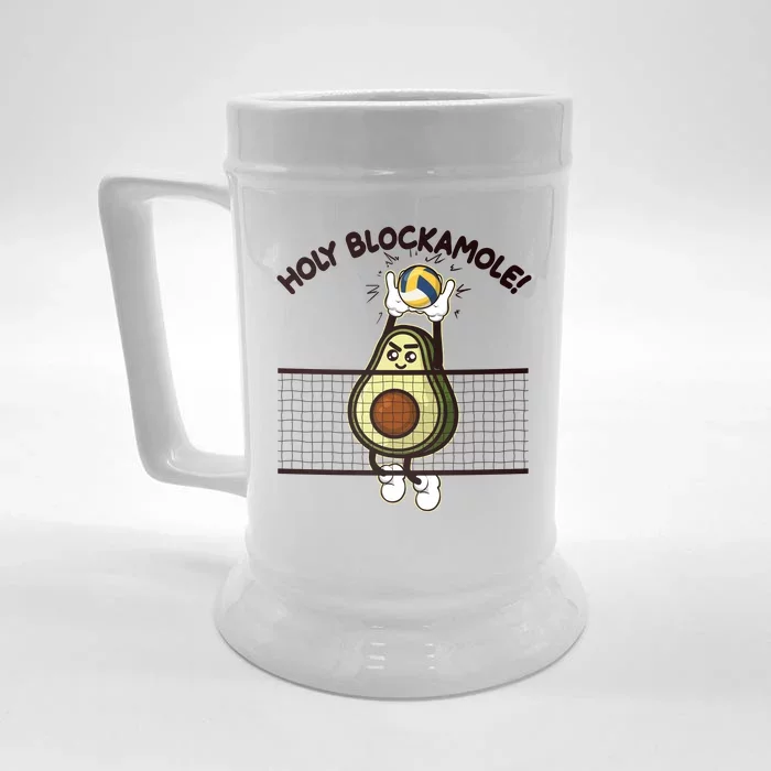 Funny Holy Blockamole Avocado Volleyball Front & Back Beer Stein